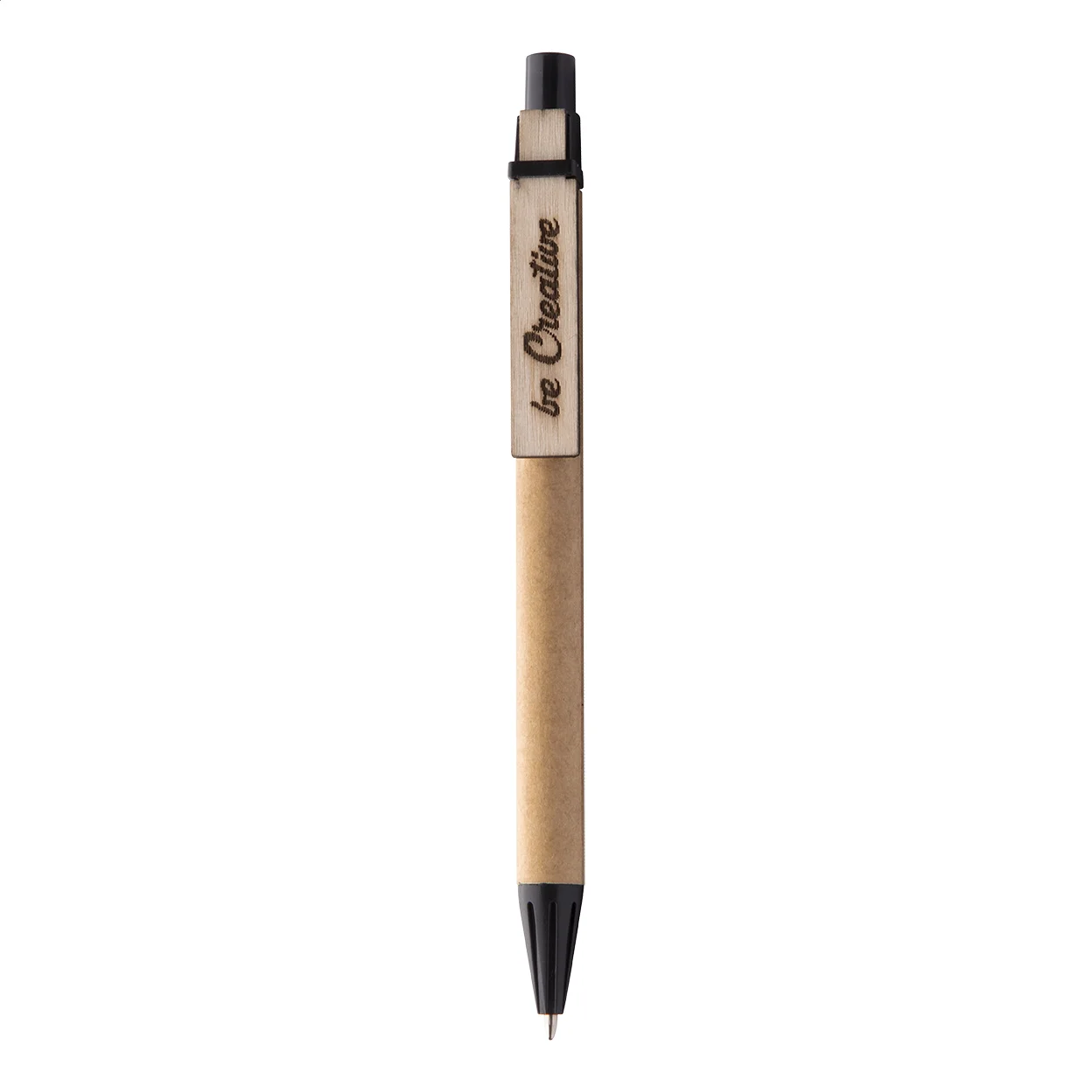Kugelschreiber CreaClip Eco, schwarz, natur – Bild 9