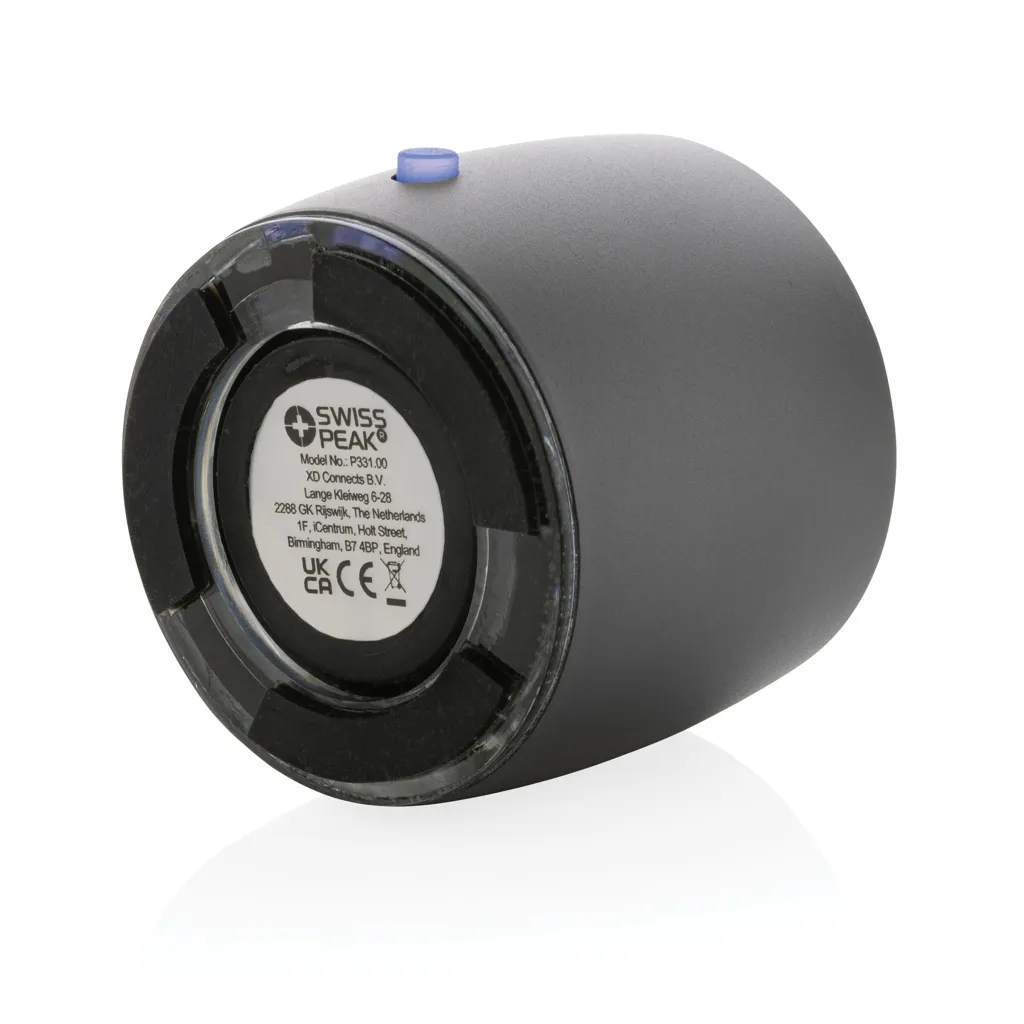 Swiss Peak 3W Basslautsprecher aus RCS recyceltem Aluminium, grau – Bild 7