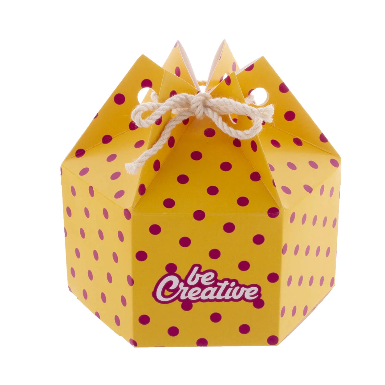 Sechseckige Geschenkbox CreaBox HexaCord M, weiß – Bild 3