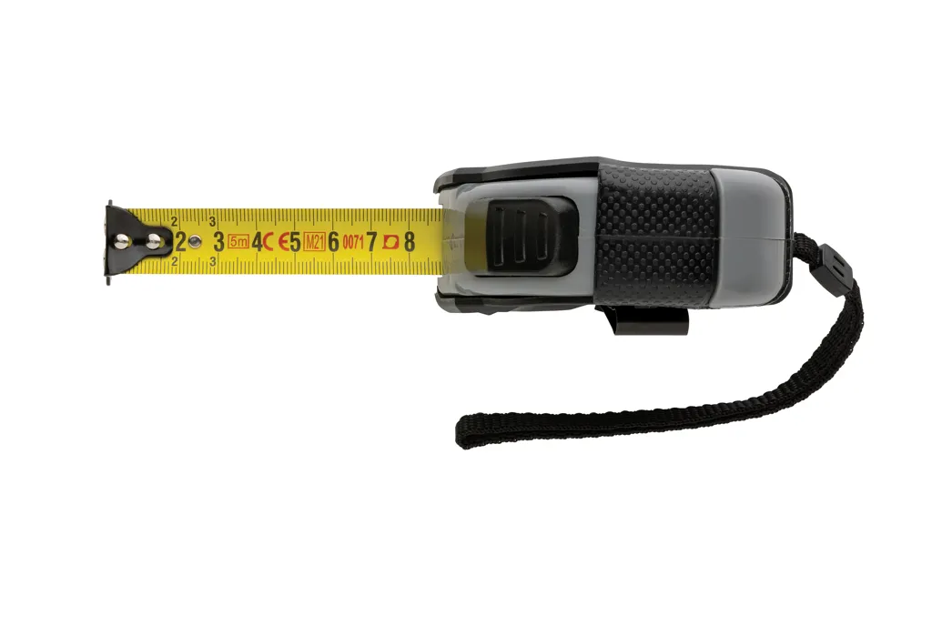 Auto-Stop-Maßband aus recyceltem Kunststoff, 5m/19mm, schwarz – Bild 3