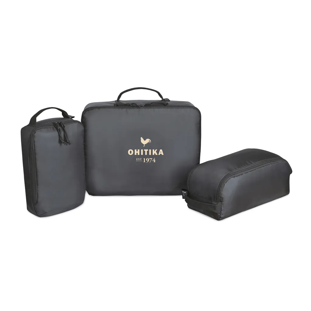 Renew AWARE™ rPET 3-teiliges Packing-Cube-Set, schwarz – Bild 4