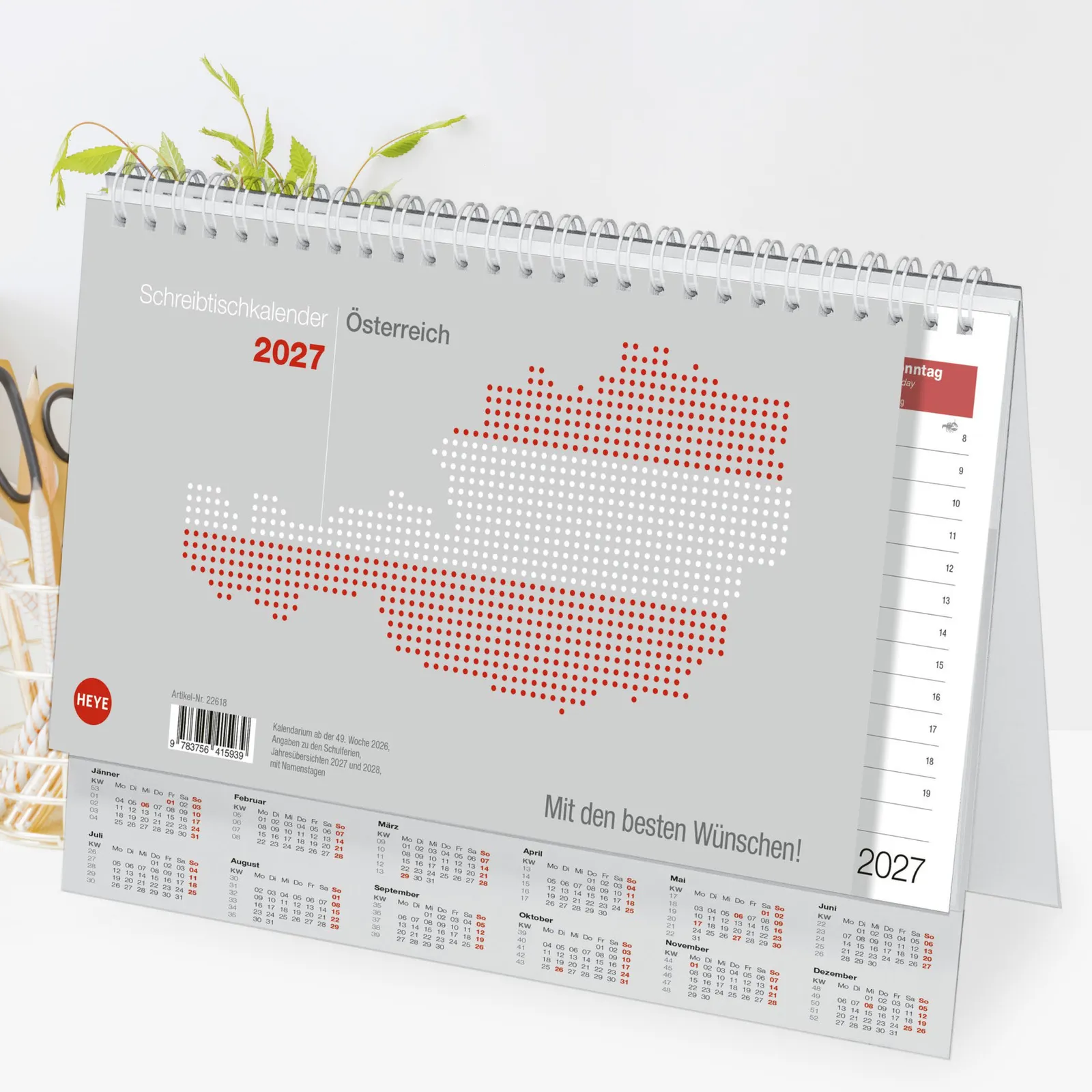 Schreibtischkal Österreich groß Tischkalender 2027 – Bild 14