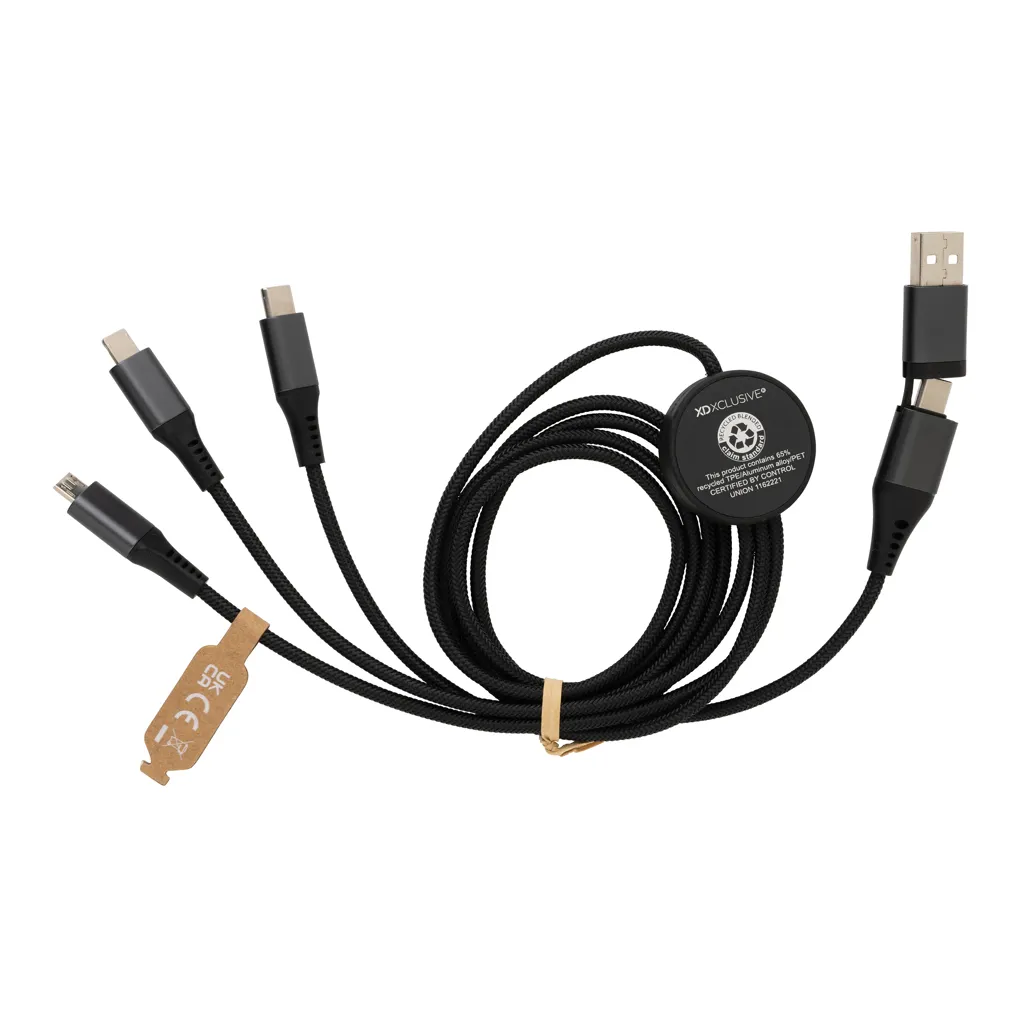 Terra 60W 120cm 6-in-1-Kabel aus RCS recyceltem Aluminium, grau – Bild 3