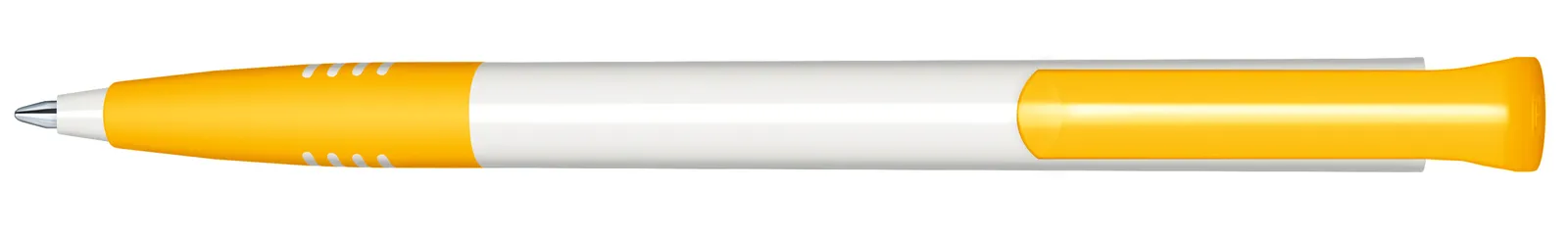Super Hit Polished Basic SG Druckkugelschreiber, Weiß - Gelb 7408 – Bild 3