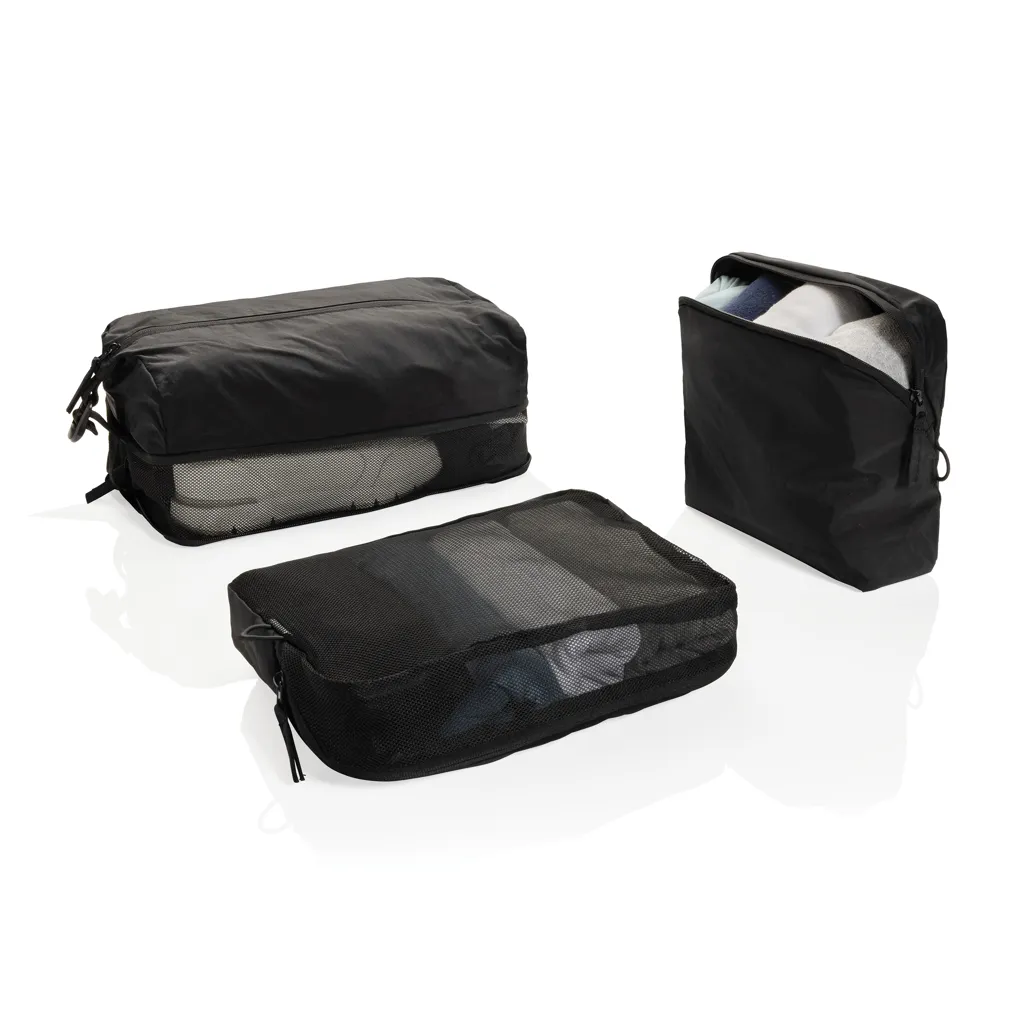 KENTO URBAN Packing Cube Set aus RCS recyceltem Nylon, schwarz – Bild 2