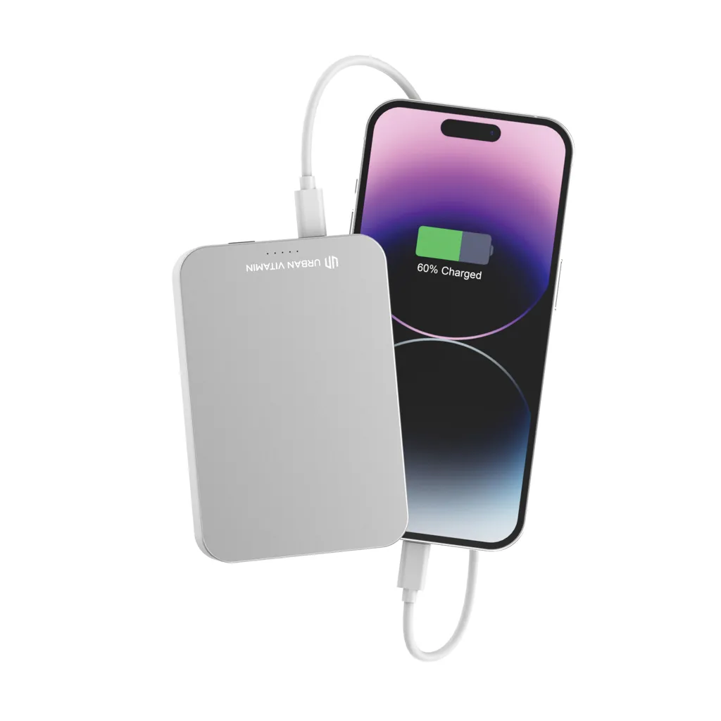 Urban Vitamin Compton 10000mAh Powerbank aus RCS Plastik/Alu, silber – Bild 4