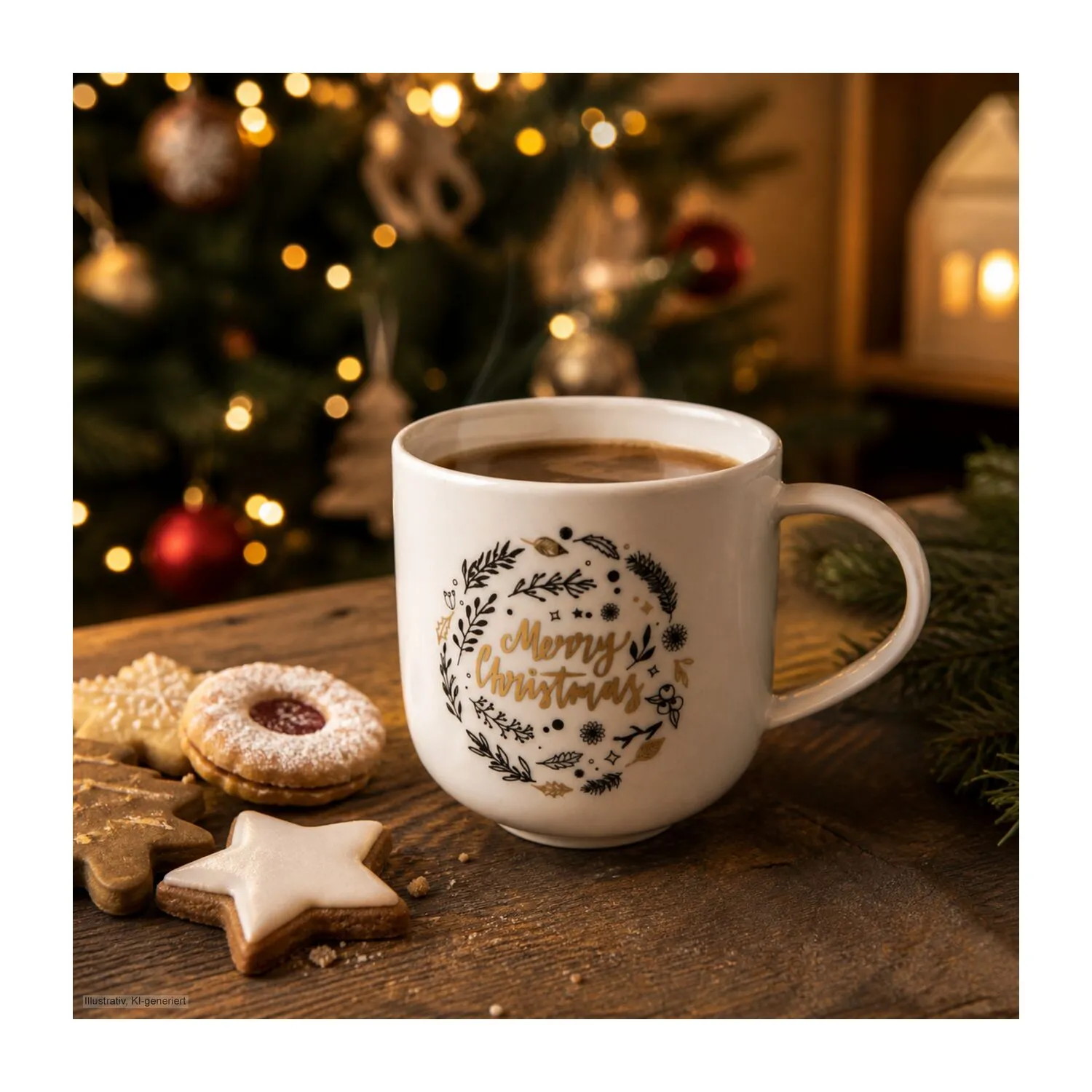 ROMINOX® Henkelbecher // Merry Christmas, weiß – Bild 4