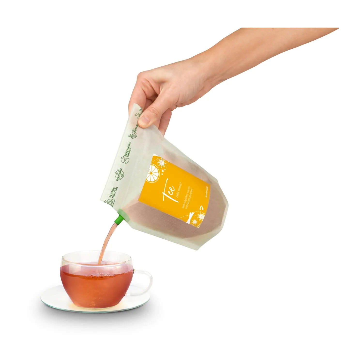Werbe-Tee Tasty Berry, wiederverwendbarer Brühbeutel, silber – Bild 4