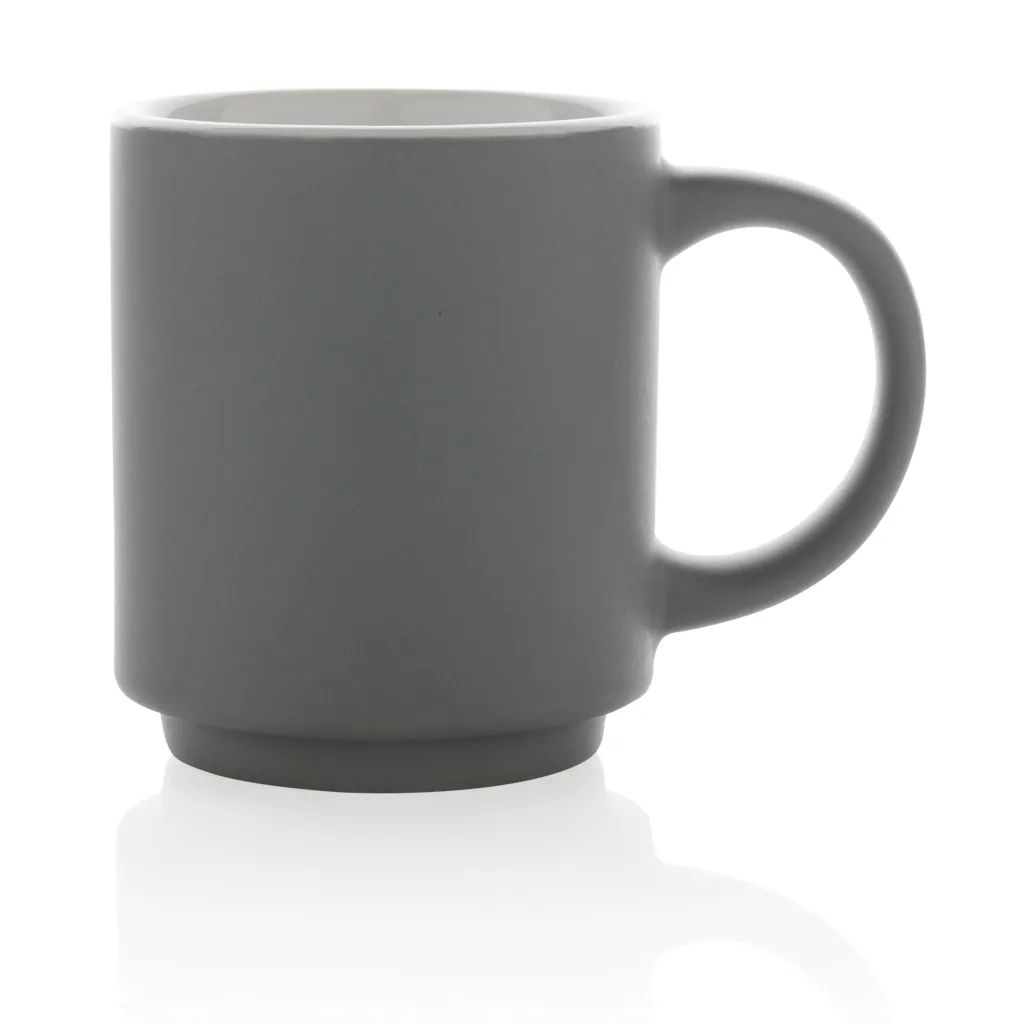 Stapelbare Keramiktasse, 180ml, grau – Bild 2