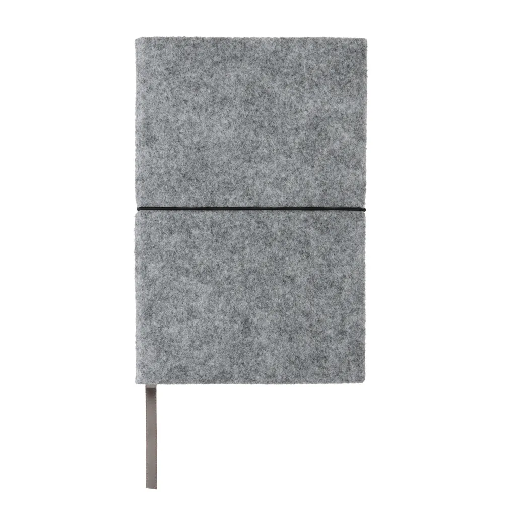 A5-Softcover-Notizbuch aus GRS zertifiert recyceltem Filz, grau – Bild 4