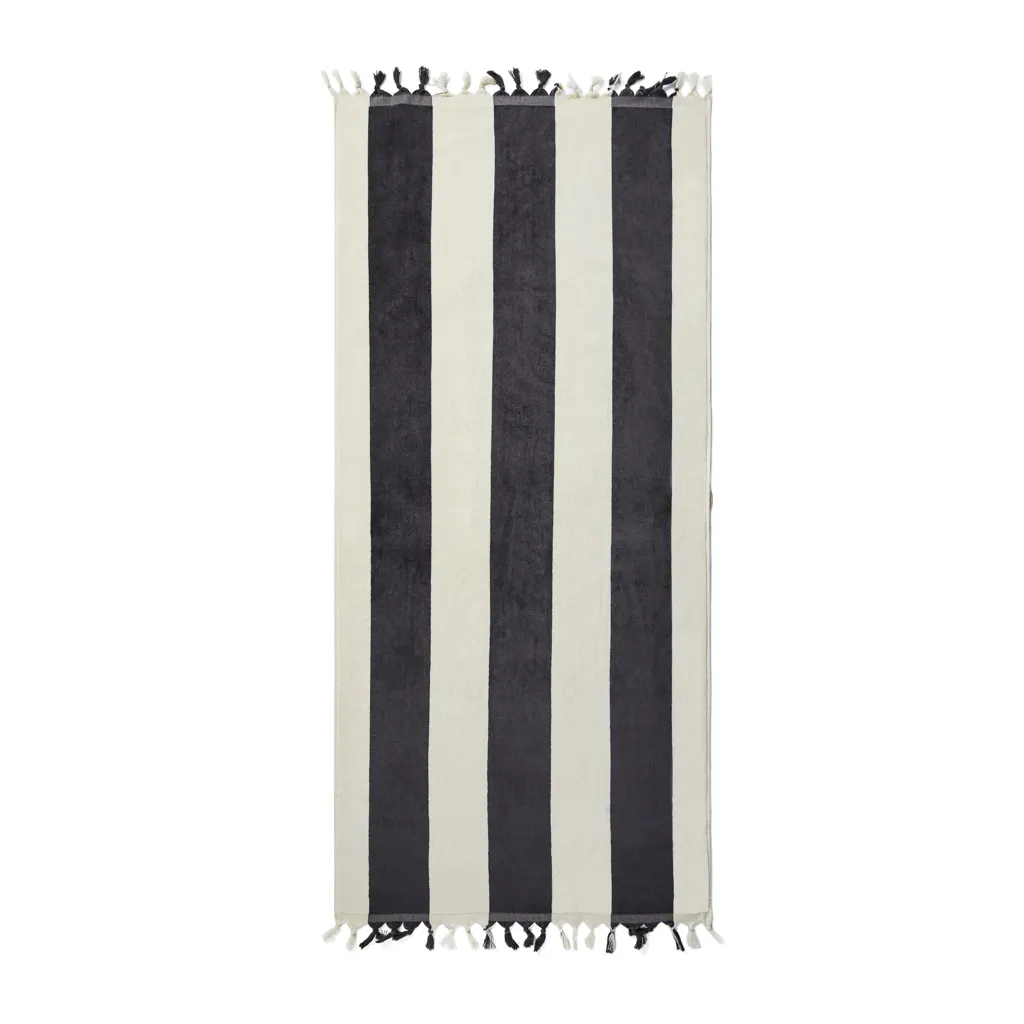 VINGA Valmer Strandtuch 450gr/m², schwarz – Bild 2