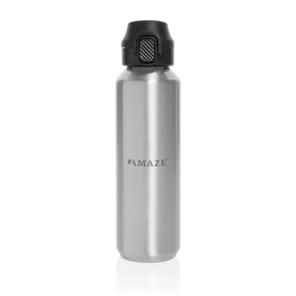 Via RCS Re-Steel Sportflasche mit Verschluss, 600ml, silber – Bild 5