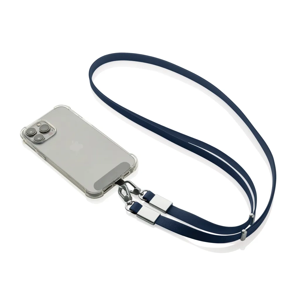 Nivo Crossbody-Handyband aus RCS recyceltem PET, navy blau – Bild 5