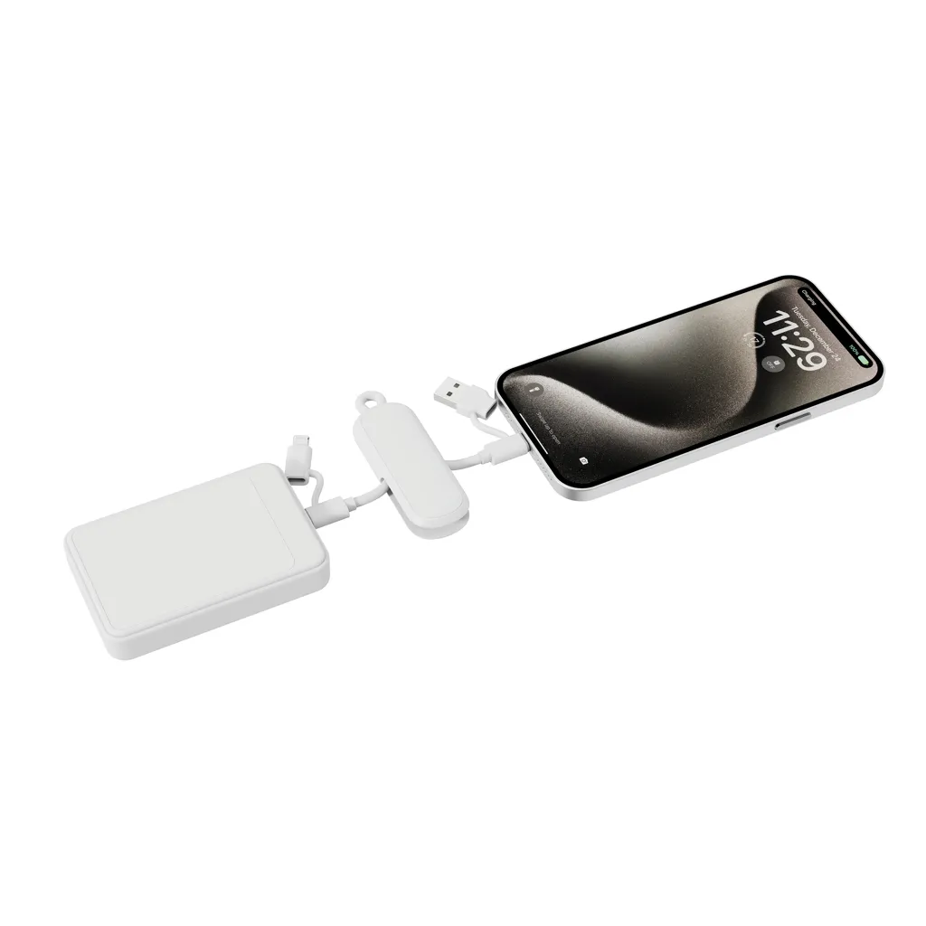 Urban Vitamin Dublin 100W 4-in-1-Kabel am Schlüsselanhänger, weiß – Bild 2