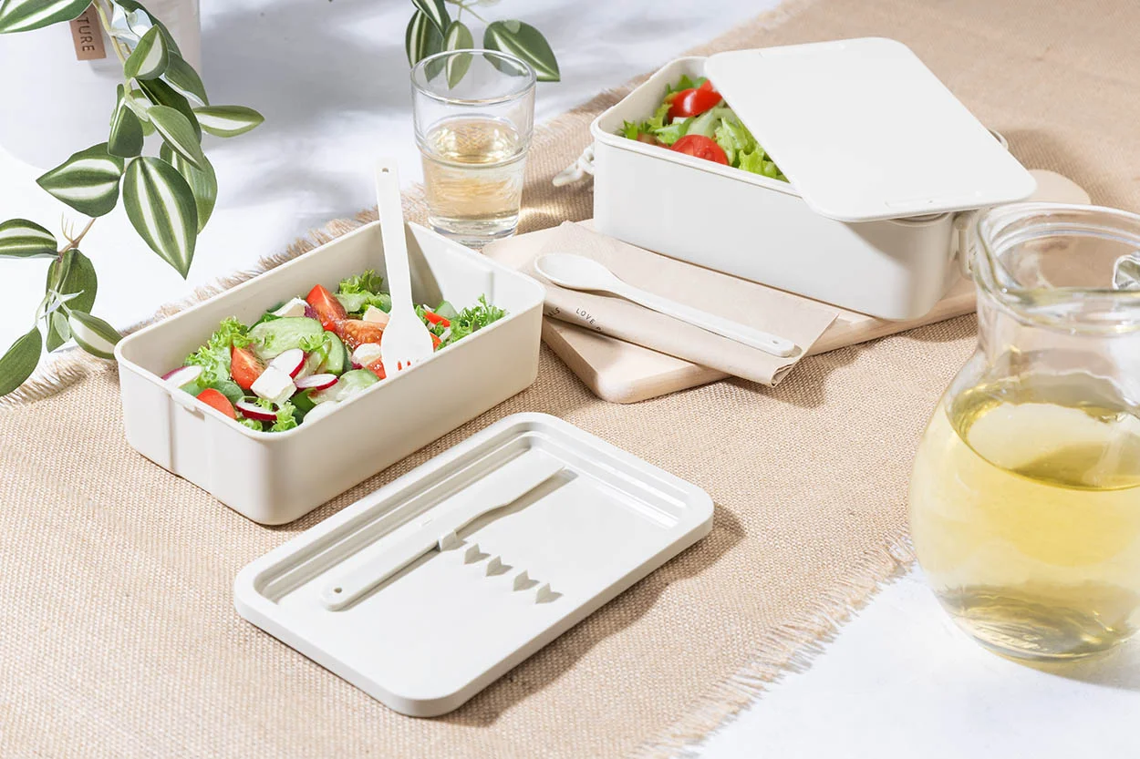 Stapelbare Lunchbox Duplox, natur – Bild 2