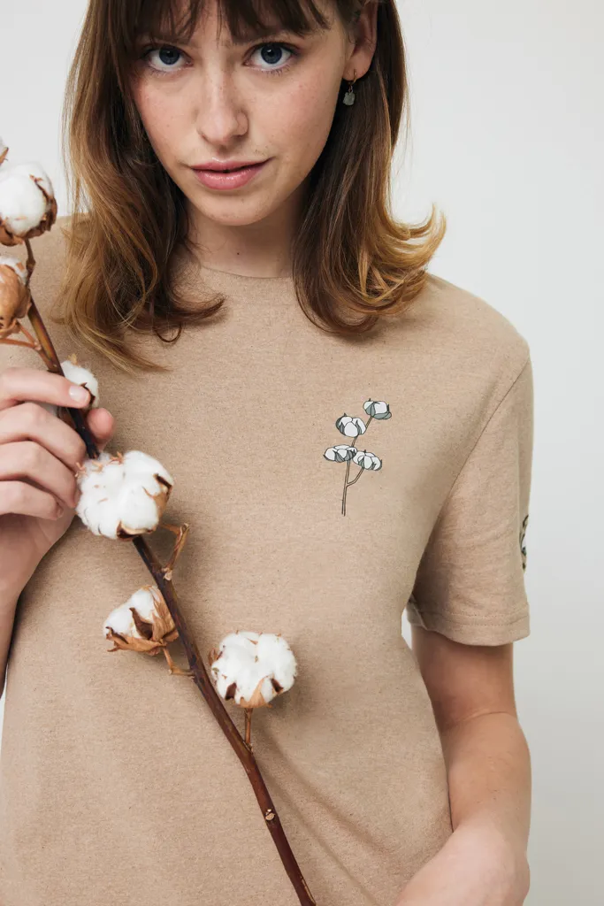 IQONIQ Manuel ungefärbtes T-Shirt aus recycelter Baumwolle, heather brown – Bild 5