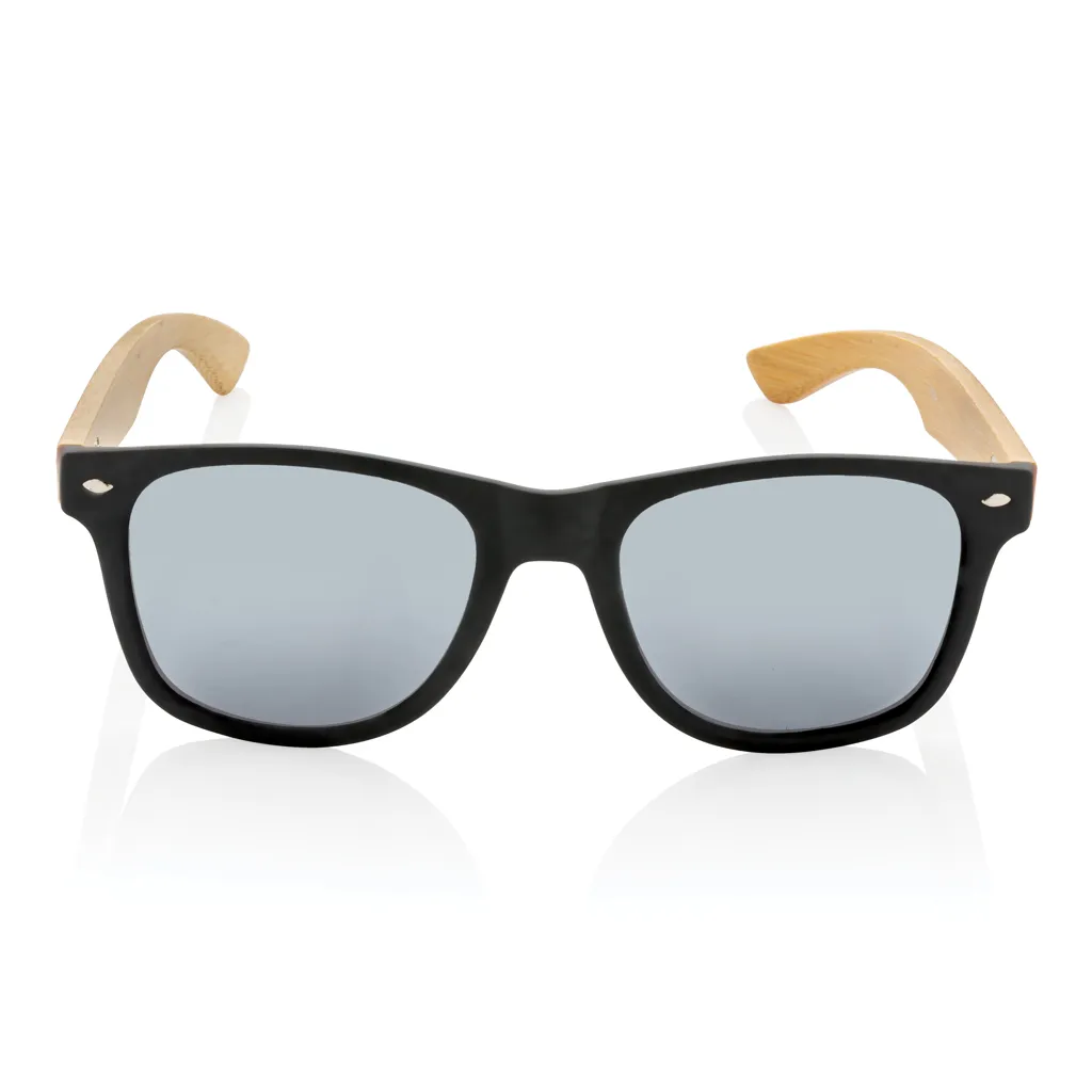 Sonnenbrille aus Bambus und RCS recyceltem Kunststoff, schwarz – Bild 2