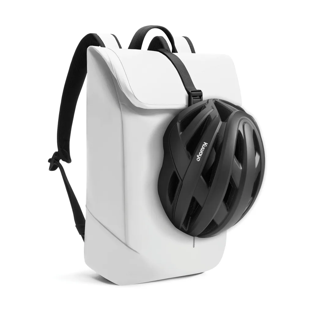 Urban wasserabweisender Flap-Top Rucksack, off white – Bild 3