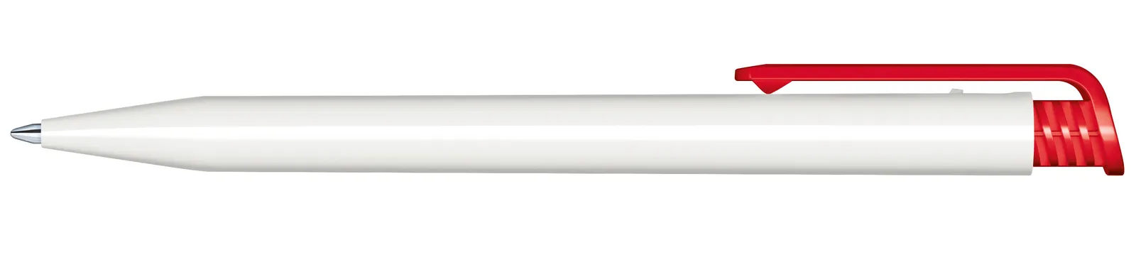 Super Hit Polished Basic Druckkugelschreiber, Weiß - Rot 186 – Bild 4