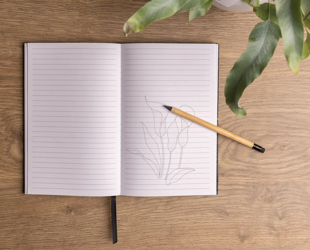 Bambus Infinity-Stift mit Radiergummi, braun – Bild 4