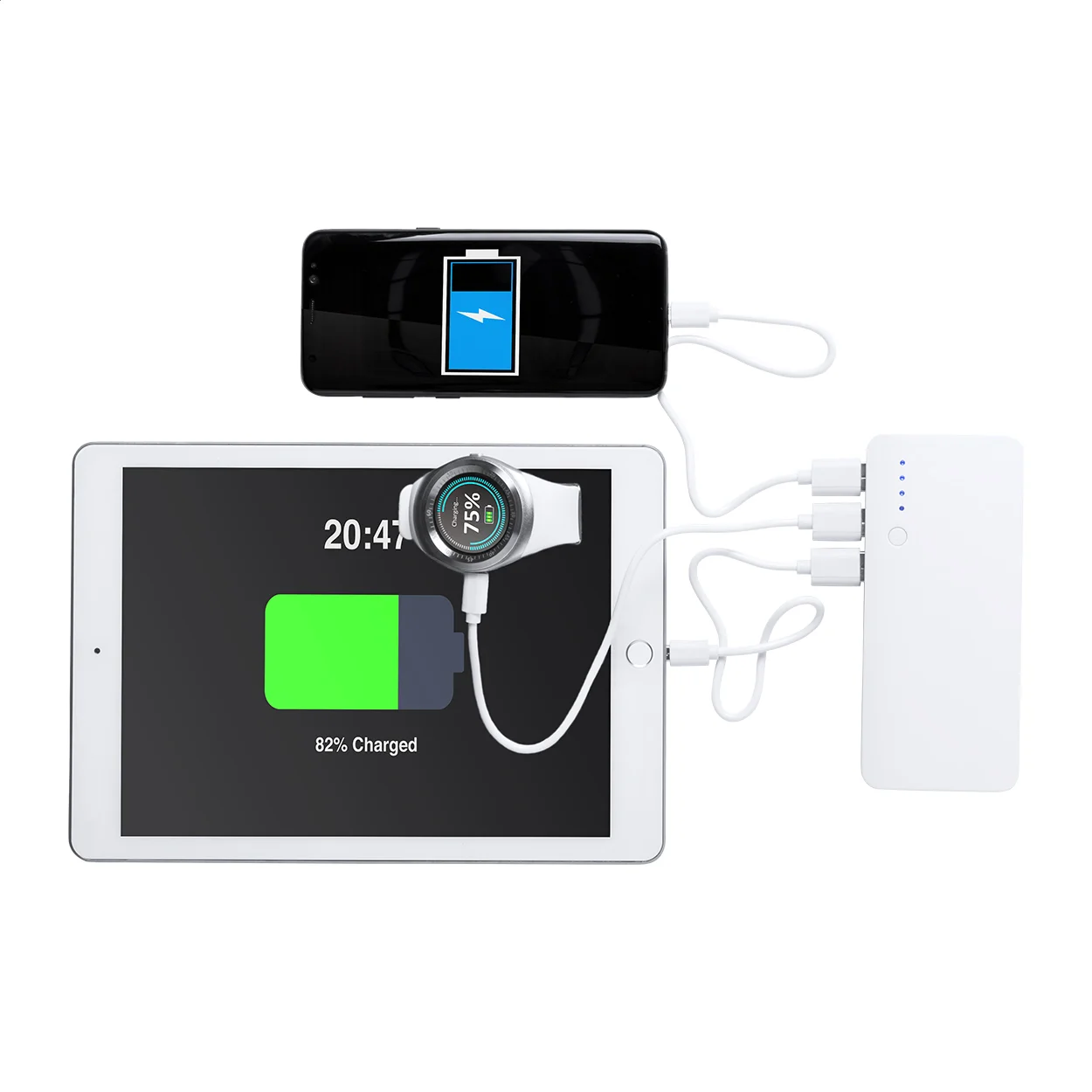 Powerbank Tenak, blau, weiß – Bild 2