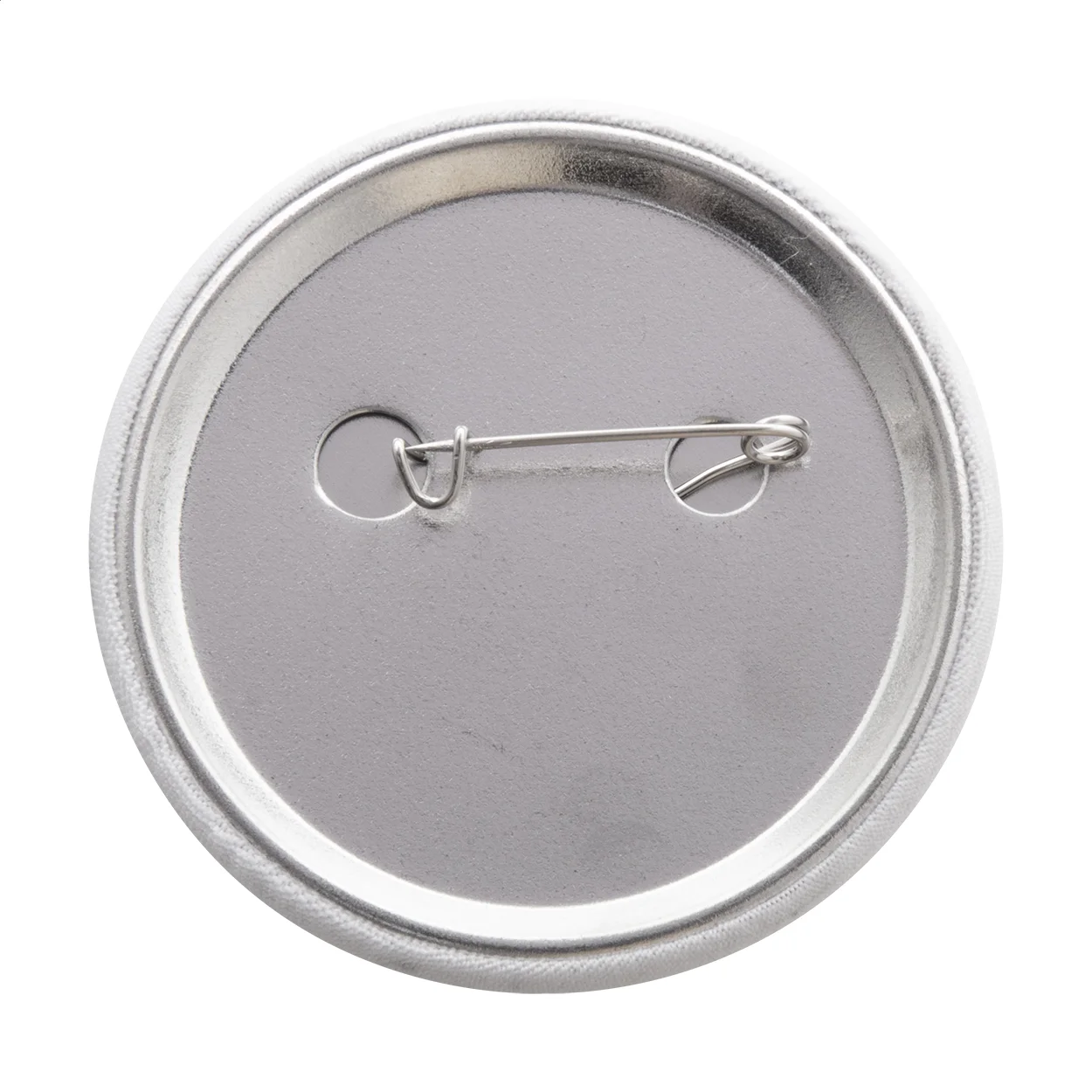 Button-Anstecker PinBadge RPET Maxi, weiß, silber – Bild 2
