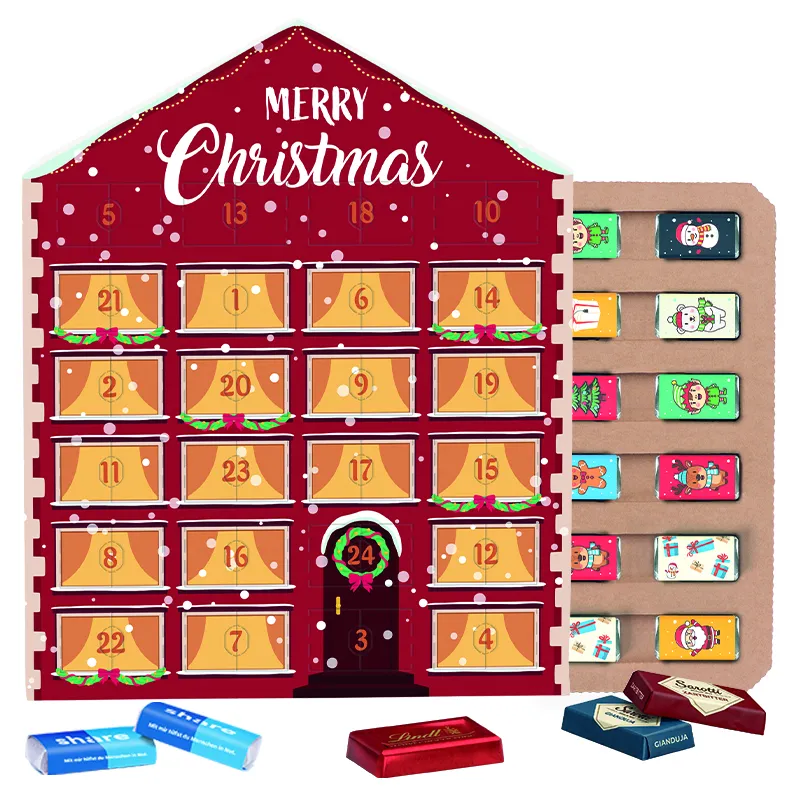 Täfelchen Adventskalender Haus ECO, Papierblister, Lindt Schokotäfelchen – Bild 3