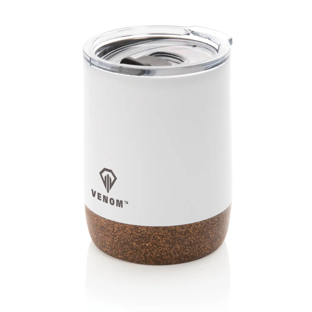Kleine Vakuum-Kaffeetasse aus RCS rSteel & Kork, weiß – Bild 4