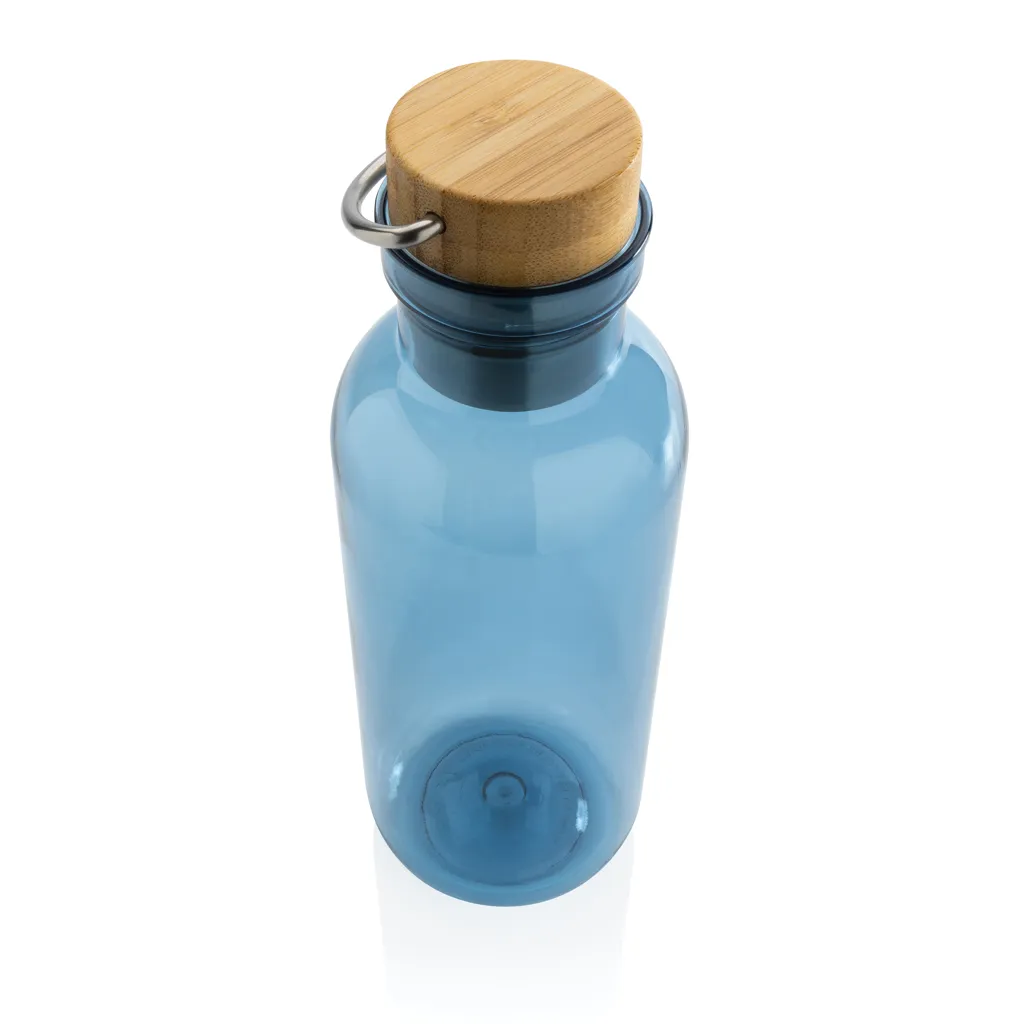 RCS rPET Flasche with Bambusdeckel und Griff, blau – Bild 3