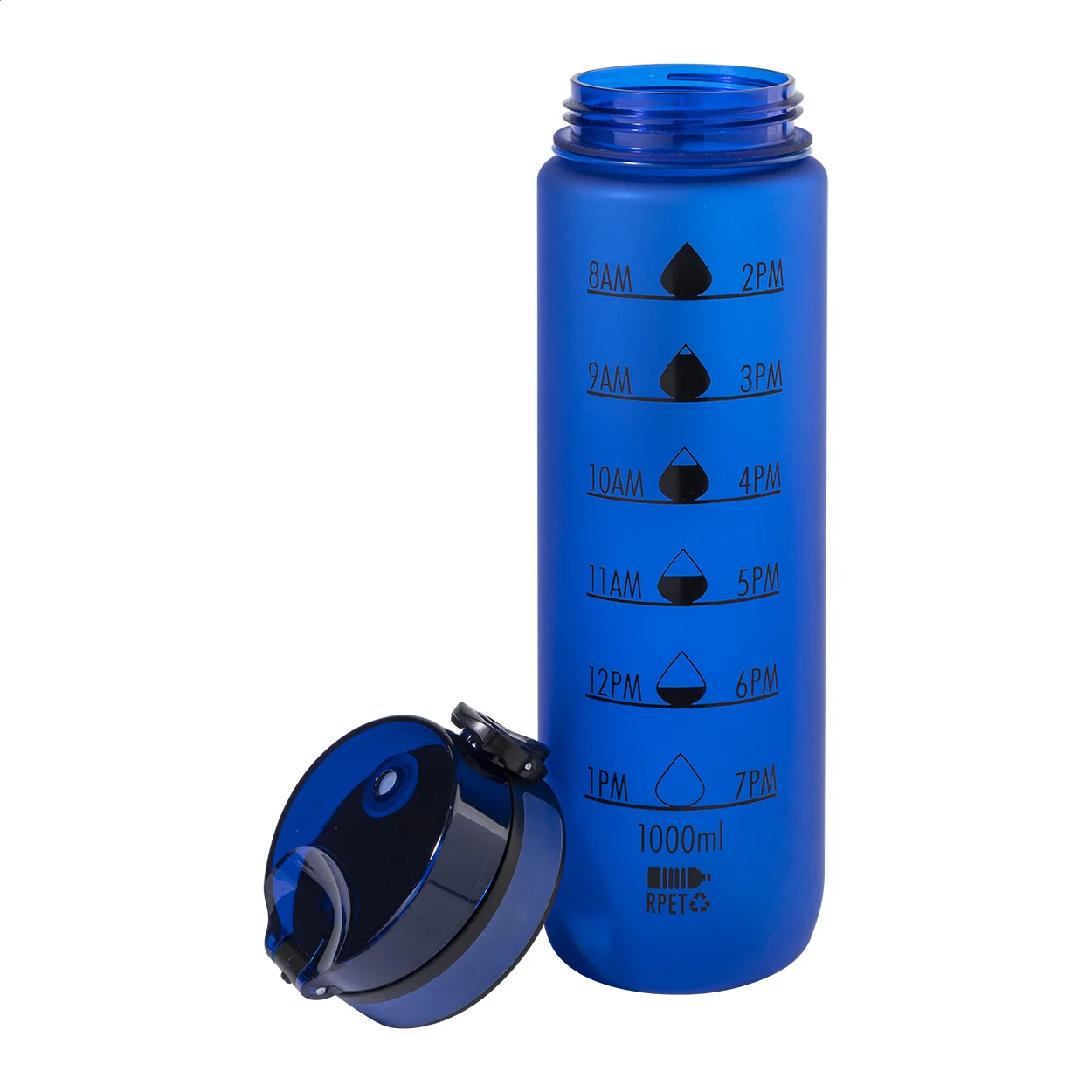 RPET Flasche mit Motivationsanzeige Sipcount, blau – Bild 4