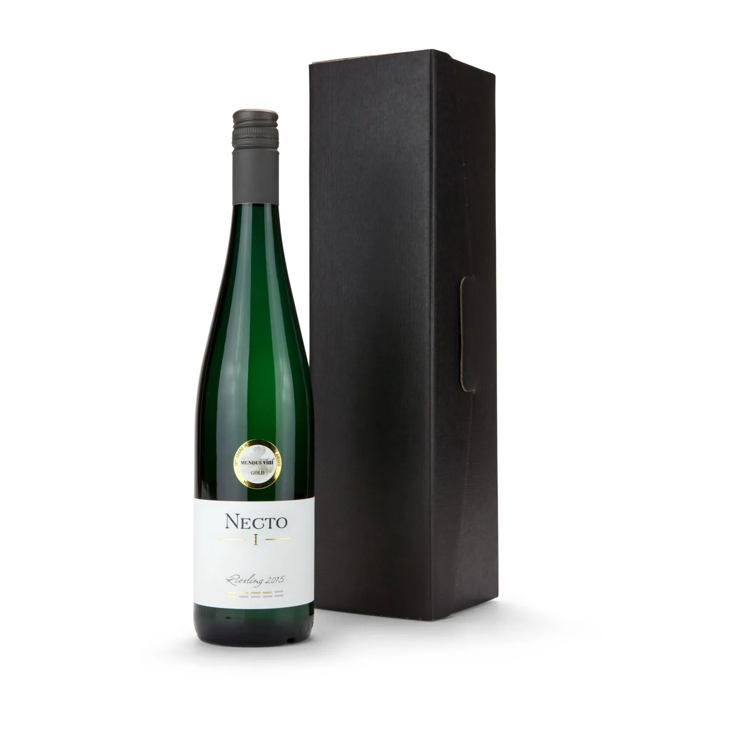 Geschenkartikel / Präsentartikel: Weißwein im schwarzen Geschenkkarton, schwarz – Bild 2
