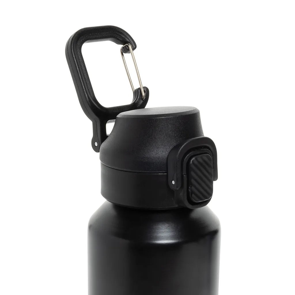 Via RCS Re-Steel Sportflasche mit Verschluss, 600ml, schwarz – Bild 2