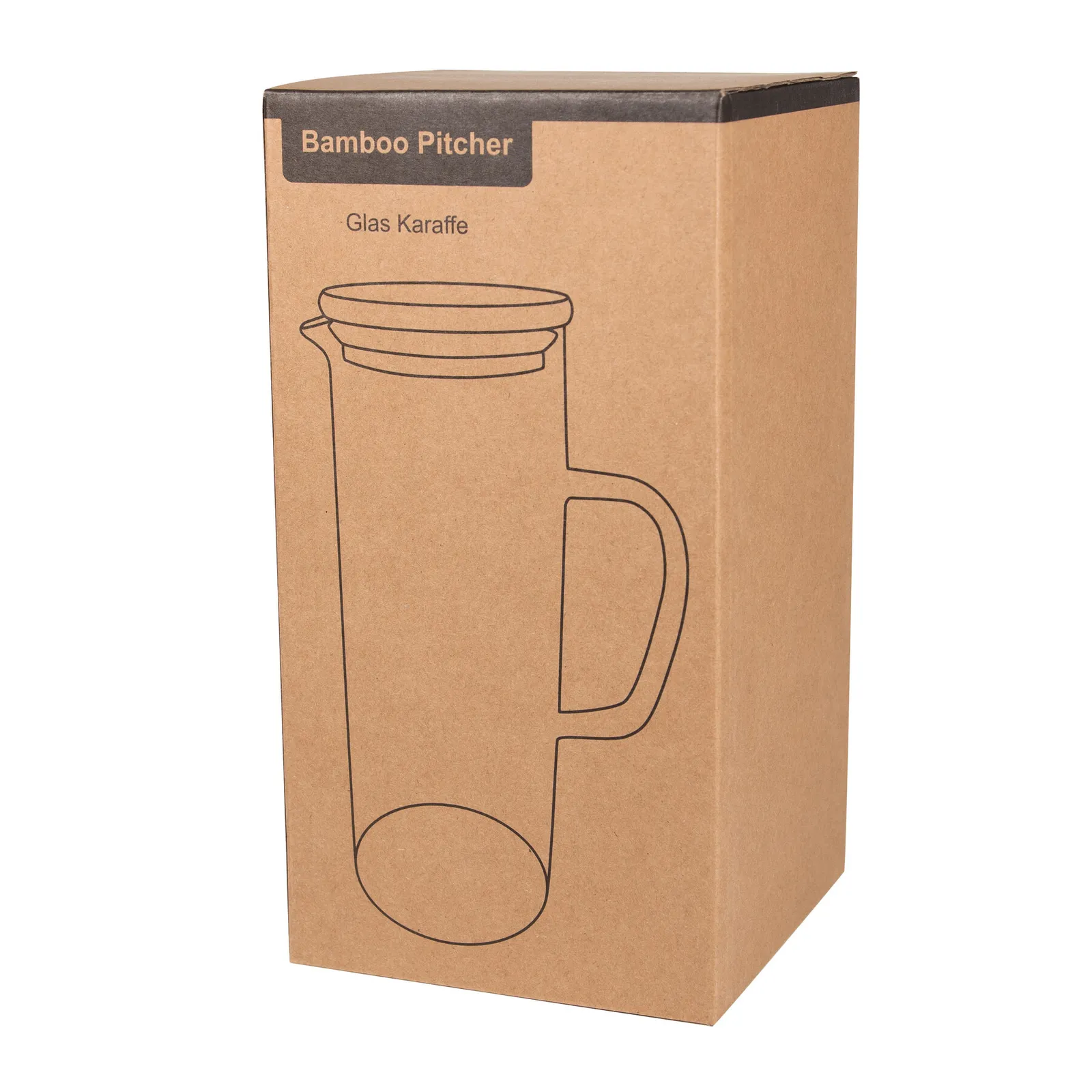 BAMBOO PITCHER - Glas-Karaffe braun, braun – Bild 10