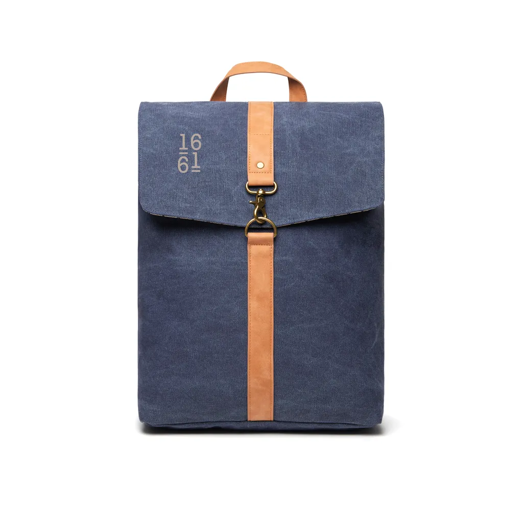 VINGA Bosler Rucksack aus GRS recyceltem Canvas, navy blau – Bild 5