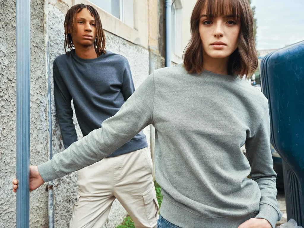 IQONIQ Denali ungefärbt. Rundhals-Sweater aus recycelter BW, heather anthracite – Bild 10
