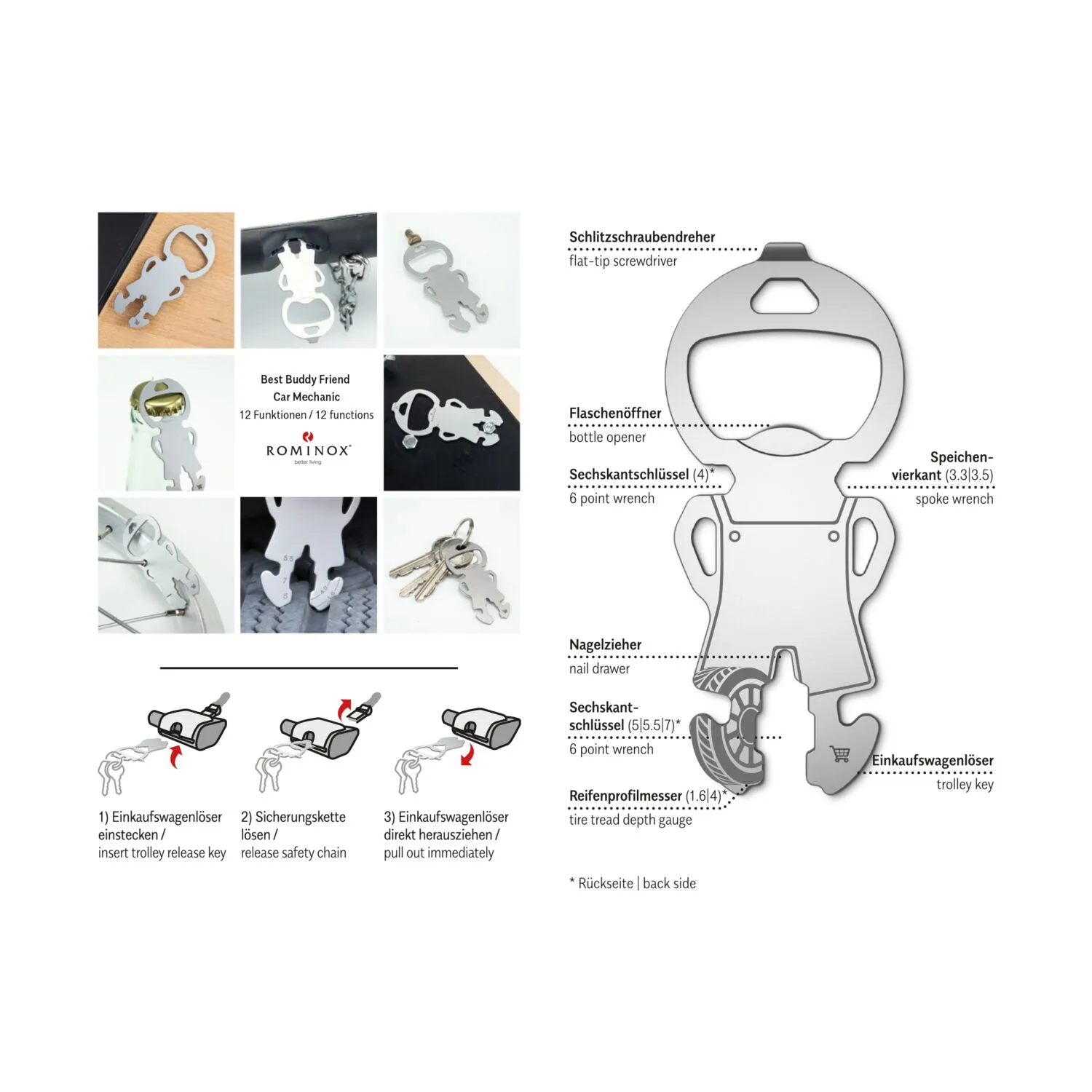 ROMINOX® Best Buddy Friend // Car Mechanic, silber – Bild 3