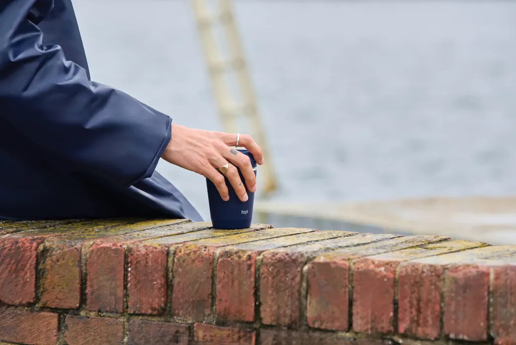 Topl-Trinkbecher aus rec. Stahl mit 360-Grad-Deckel 236ml, navy blau – Bild 6