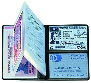 Ausweistasche "Euro" Normalfolie schwarz mit Einschub, schwarz – Bild 2