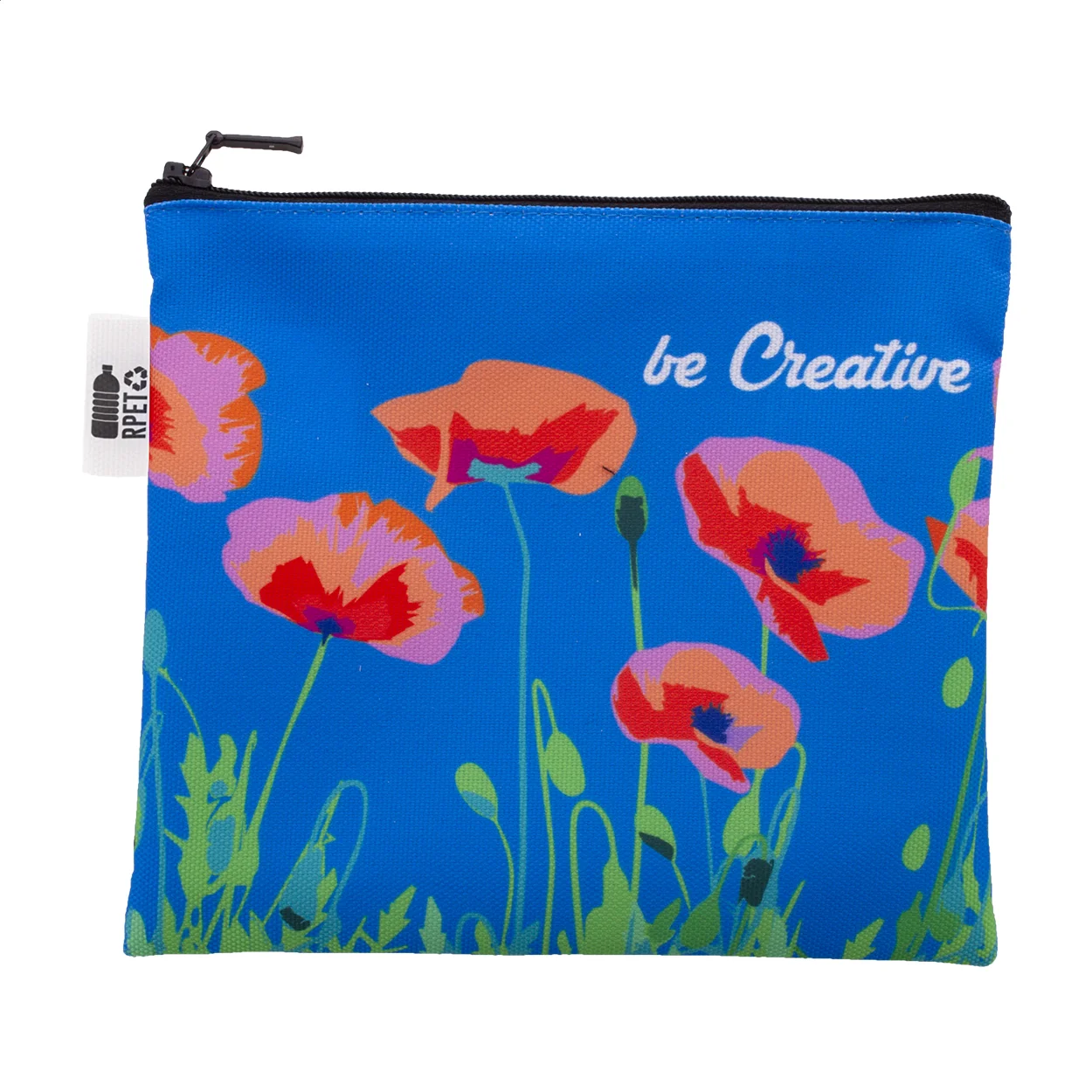 Individuelle Kosmetiktasche CreaBeauty M RPET, schwarz, weiß – Bild 6