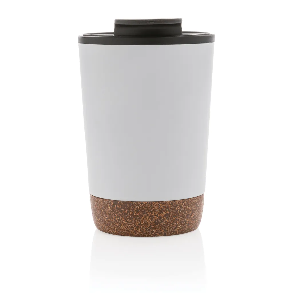 RCS recycelter Edelstahl-Kaffeebecher mit Kork, weiß – Bild 2