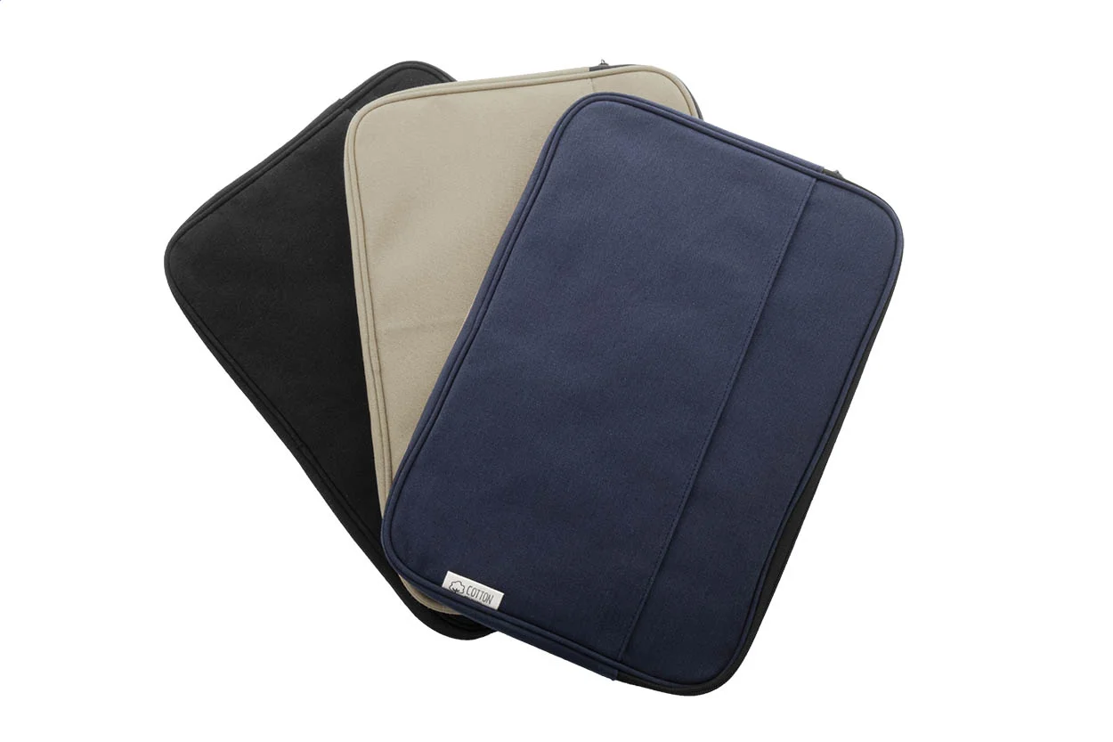 Recycelten Canvas Laptoptasche Rebyss Comp, beige – Bild 6