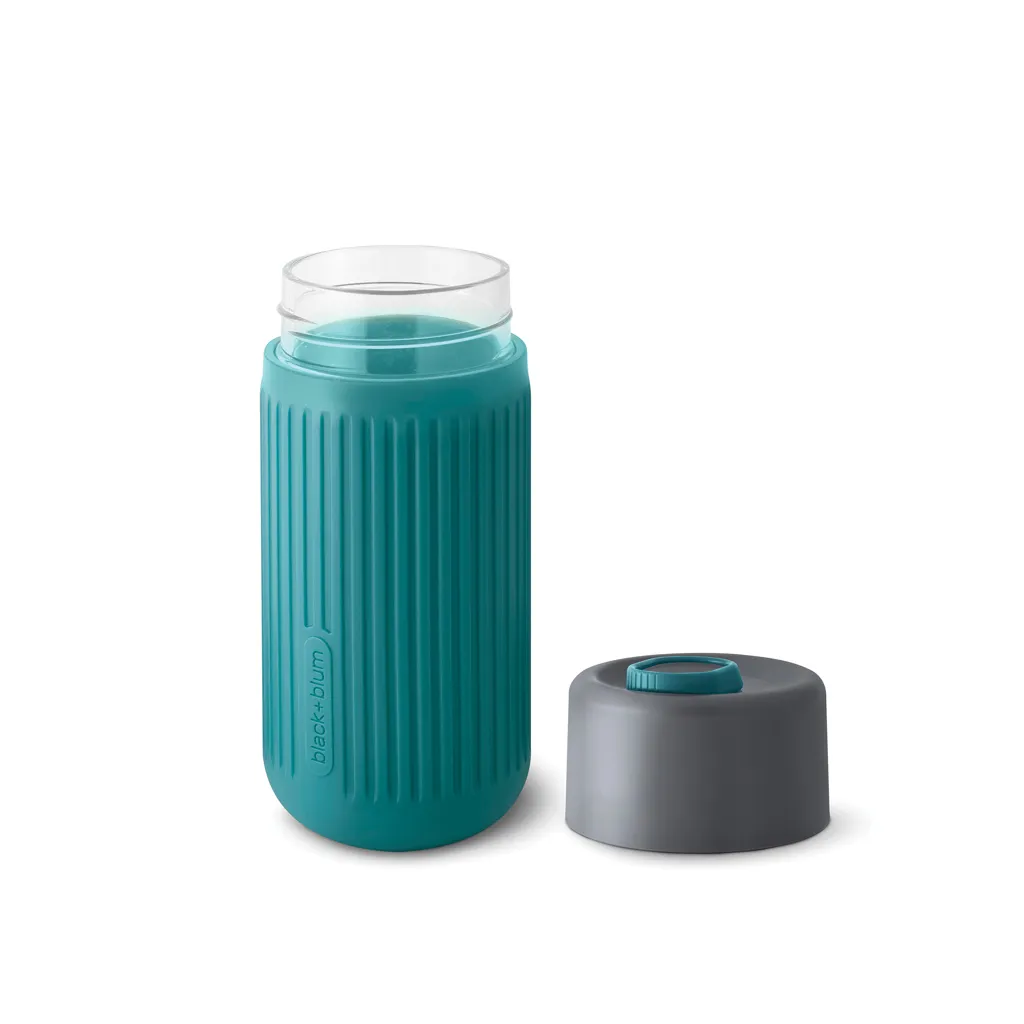 Black+Blum Glas-Reisebecher 340ml, turkis – Bild 2