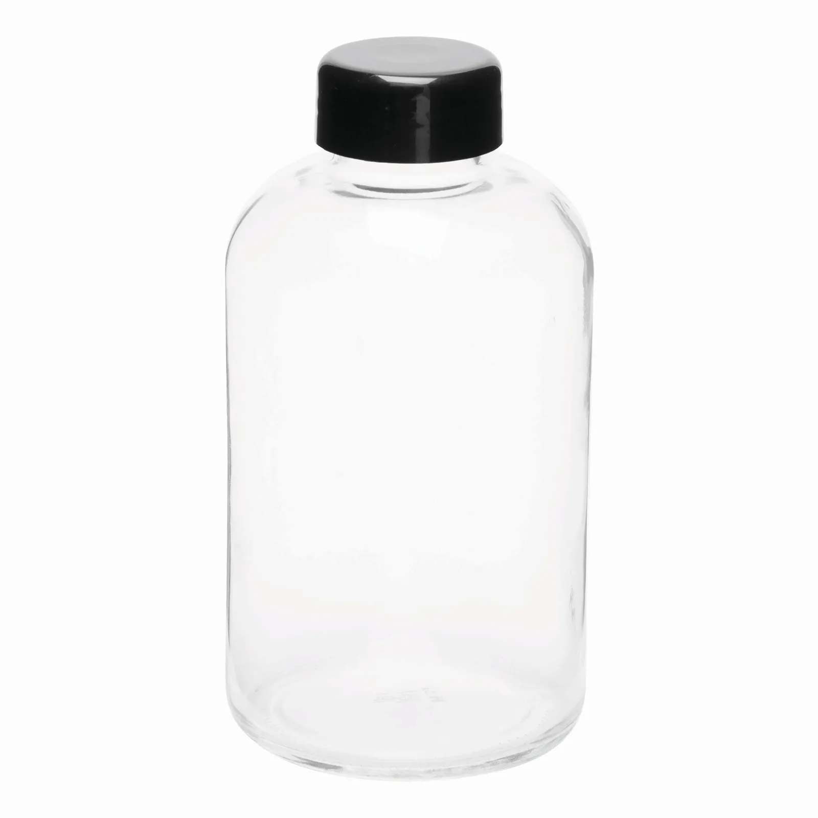 DRINK HEALTHY - Glas-Trinkflasche schwarz, transparent