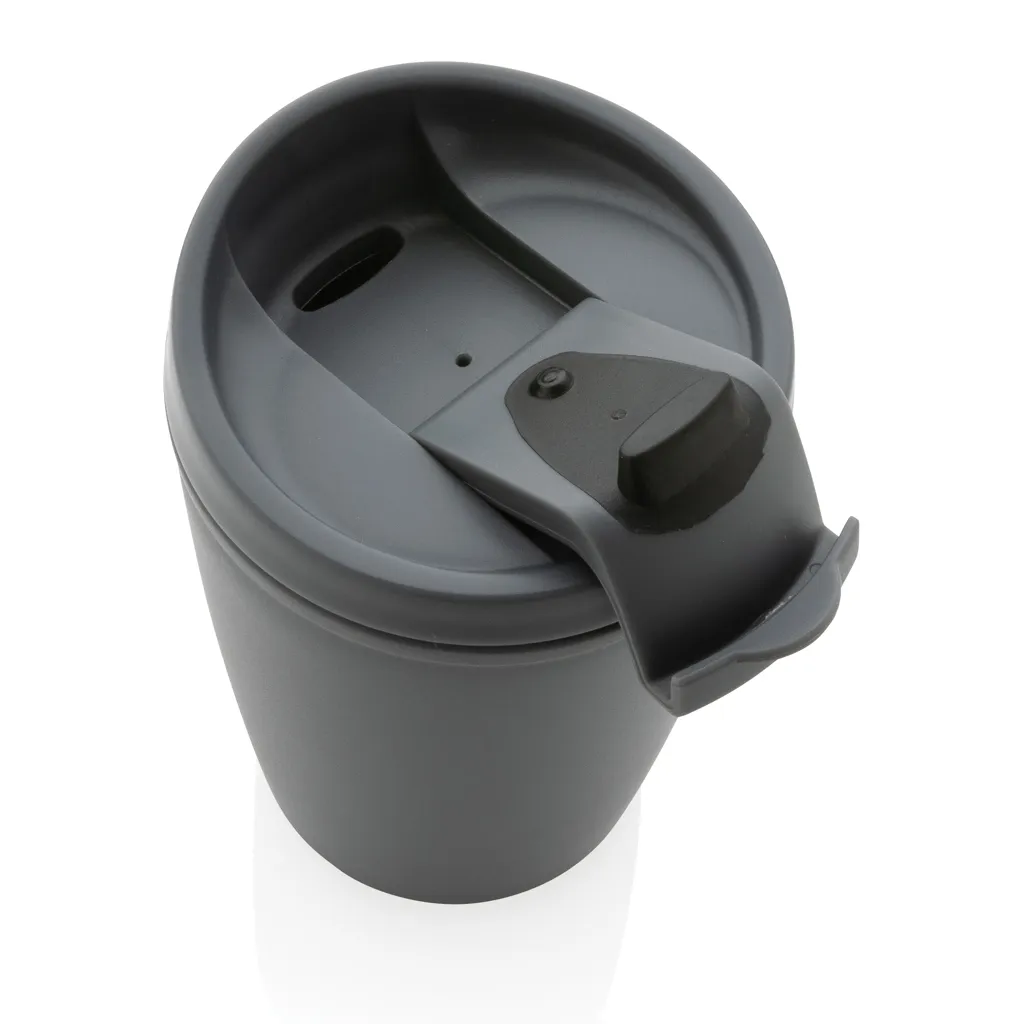 GRS recycelter PP-Becher mit Flip-Deckel, grau – Bild 5