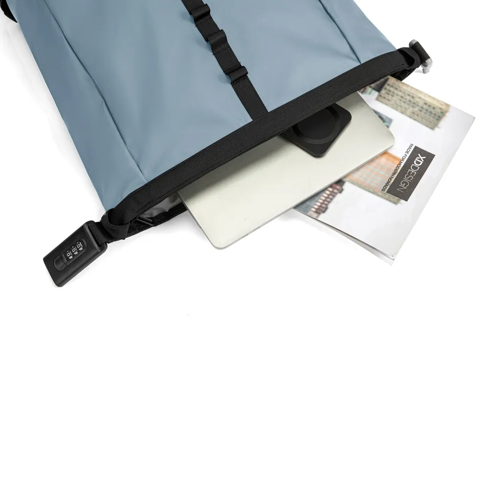 Urban wasserabweisender Anti-Diebstahl Rucksack, blau – Bild 17