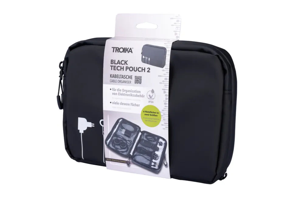 Kabeltasche TROIKA BLACK TECH POUCH 2, schwarz – Bild 7