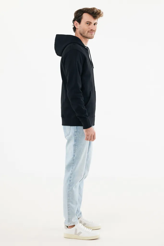 IQONIQ Abisko Zip-Kapuzenpullover aus recycelter Baumwolle, schwarz – Bild 7