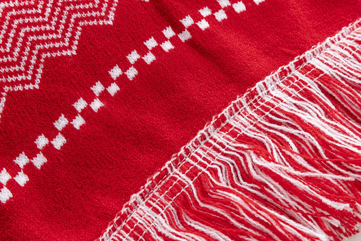 Weihnachts-Winterschal Skandihals, rot – Bild 3