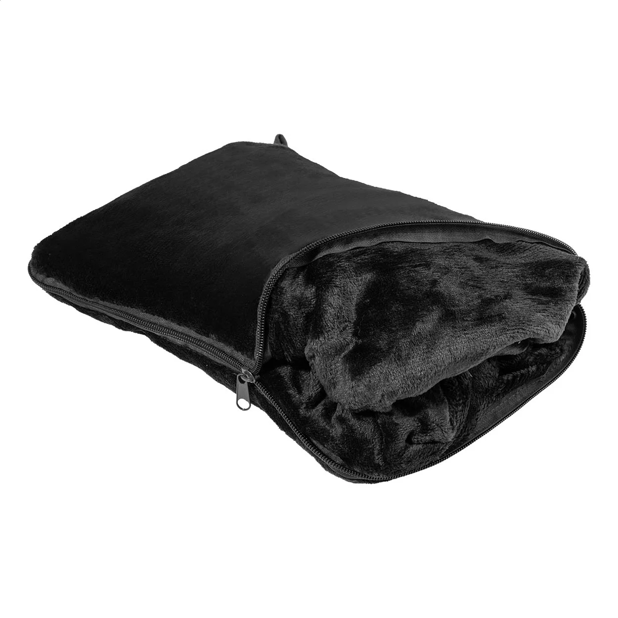 2in1 Reisedecke und -kissen Napwrap, schwarz – Bild 3
