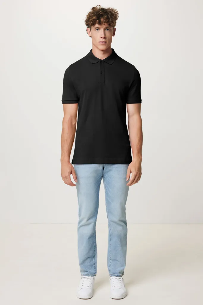 IQONIQ Yosemite Piqué-Poloshirt aus recycelter Baumwolle, schwarz – Bild 4